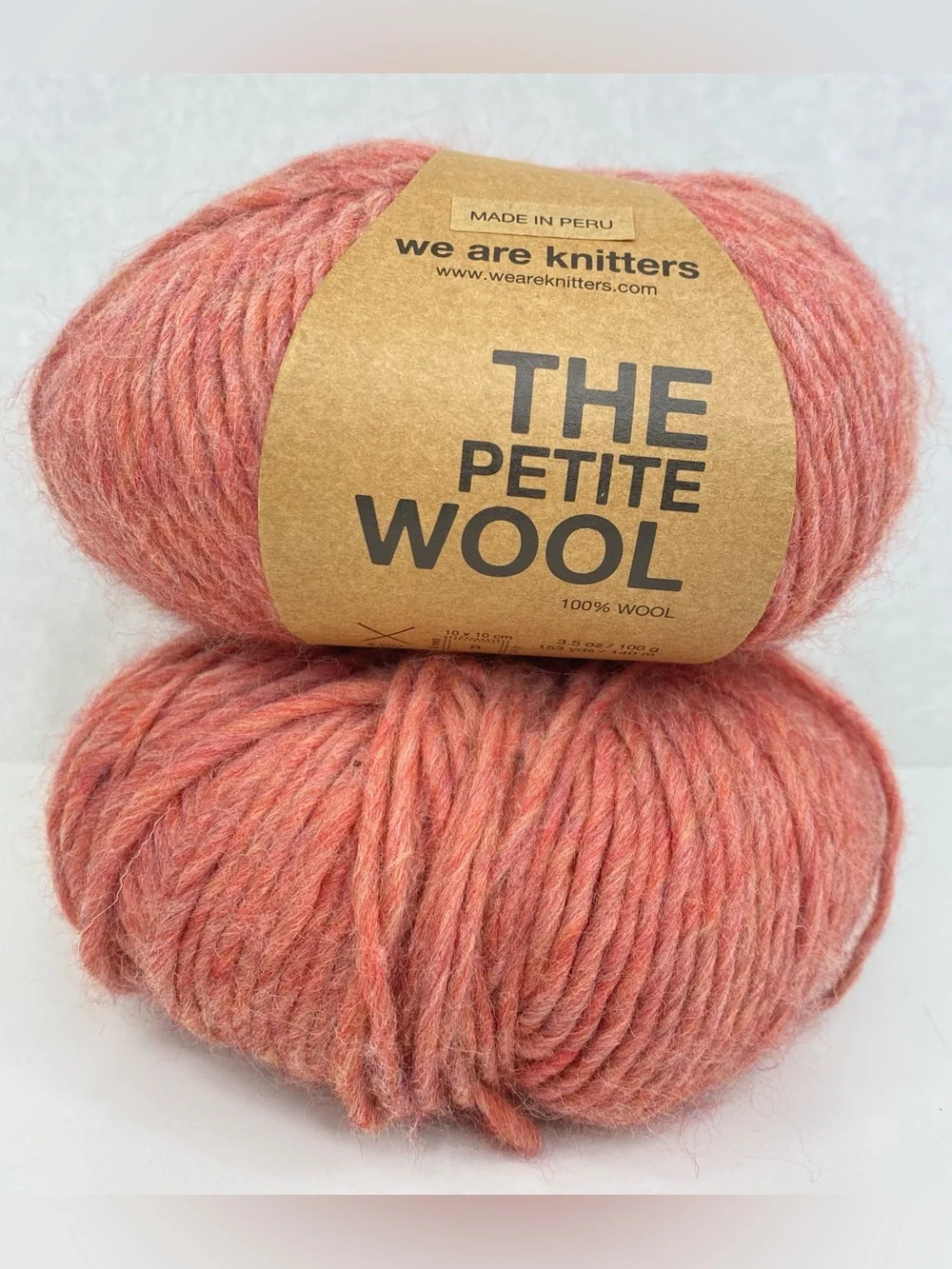 We Are Knitters The Petite Wool Yarn Spotted Pink 100% Wool 2 Skeins NEW